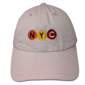 NYC Slideback Baseball Cap Pink One Size Adjustable Embroidered 6 Panel NYH